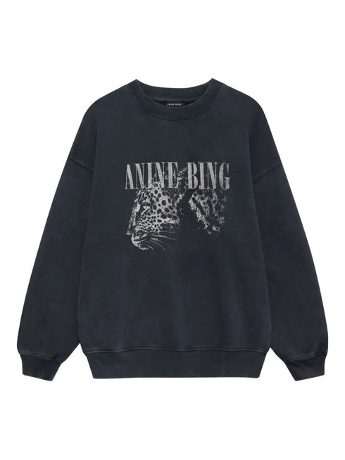 ANINE BING SPENCER SWEAT LEOPARD