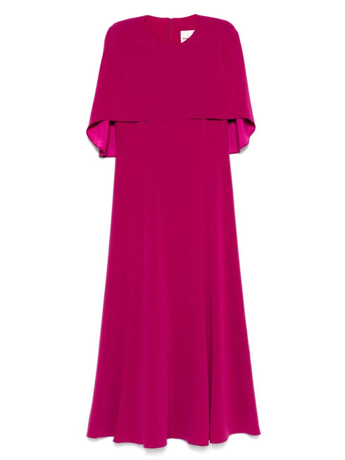 ROLAND MOURET CAPE MIDI DRESS