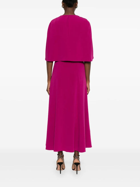 ROLAND MOURET CAPE MIDI DRESS