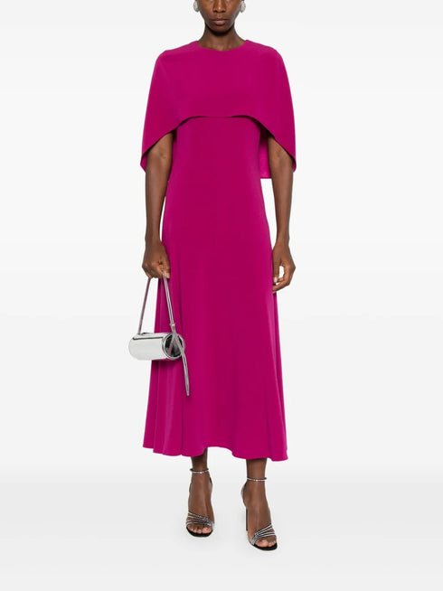 ROLAND MOURET CAPE MIDI DRESS