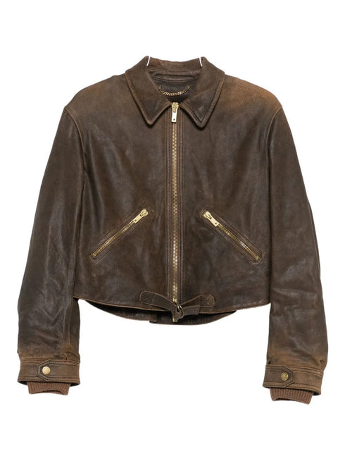 GOLDEN GOOSE ZIP LEATHER JACKET