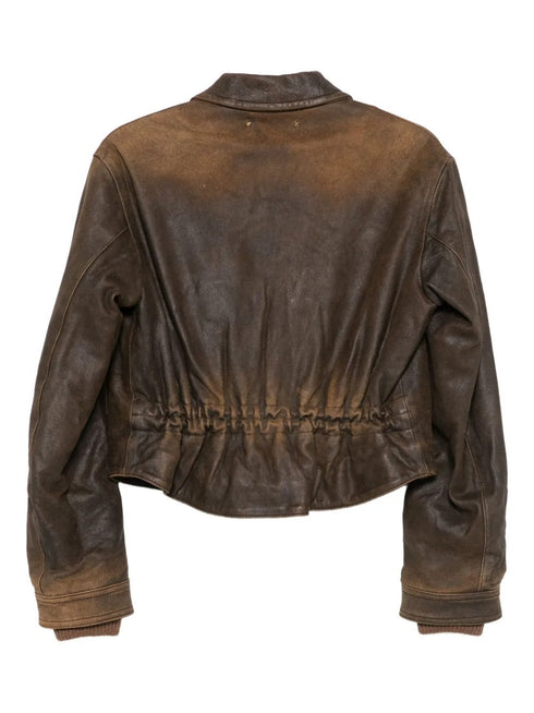 GOLDEN GOOSE ZIP LEATHER JACKET