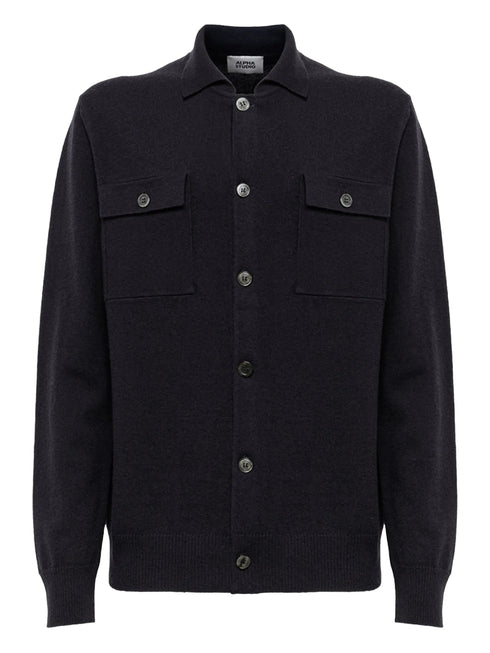 ALPHA STUDIO BUTTONED KNIT SHIRT