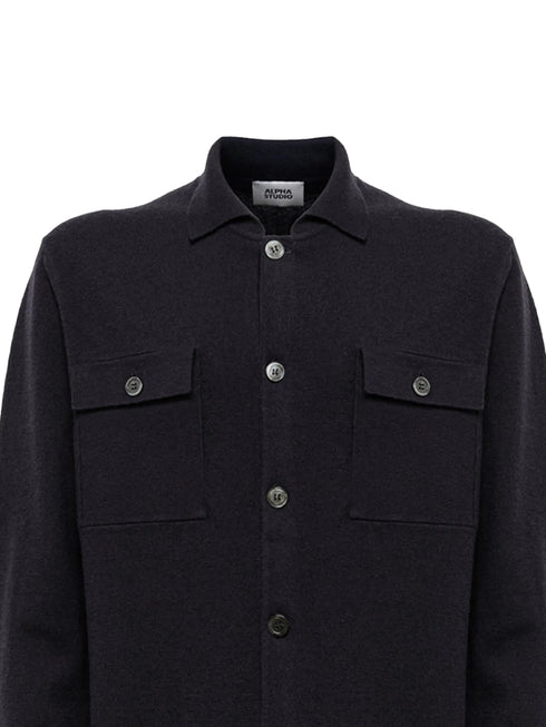 ALPHA STUDIO BUTTONED KNIT SHIRT