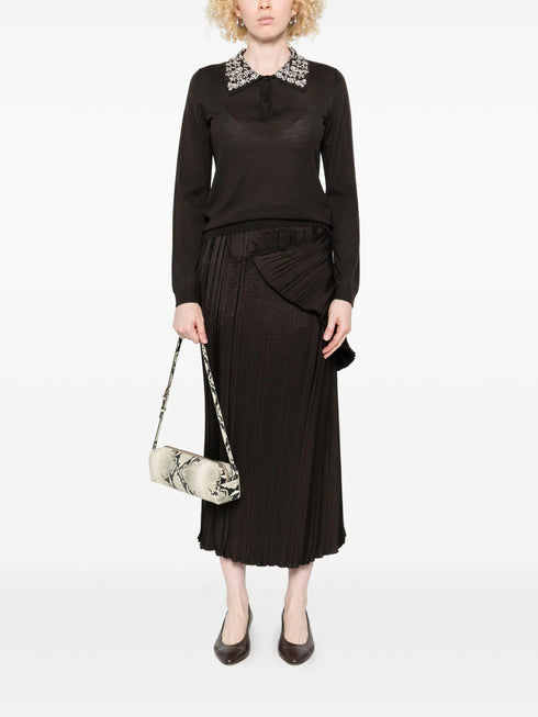 LIVIANA CONTI EMBELLISHED COLLAR POLO