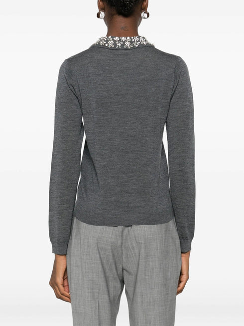 LIVIANA CONTI EMBELLISHED COLLAR POLO