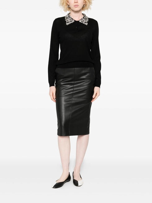 LIVIANA CONTI EMBELLISHED COLLAR POLO