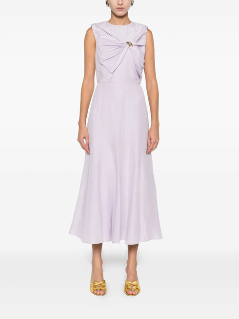 ROLAND MOURET SILK MIDI DRESS