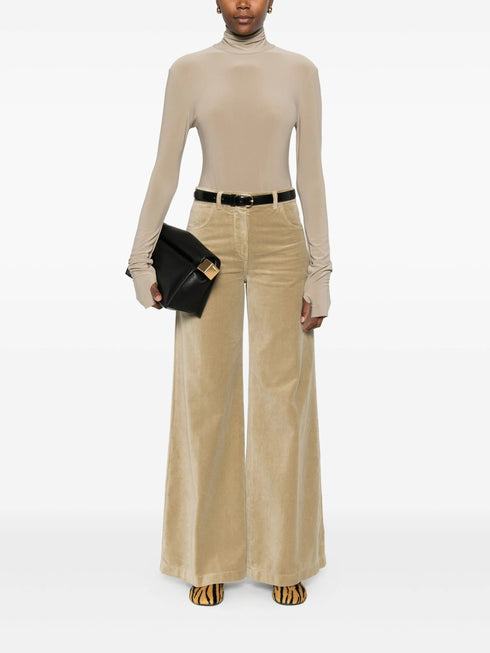 ASPESI WIDE LEG VELVET TROUSERS