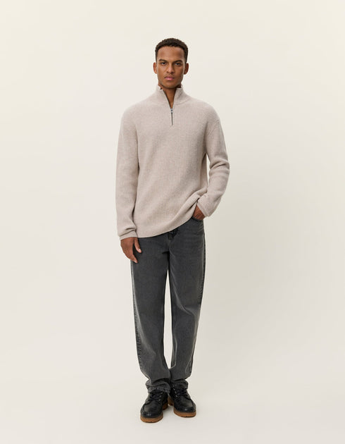 LES DEUX EDUARD HALF ZIP KNIT JUMPER