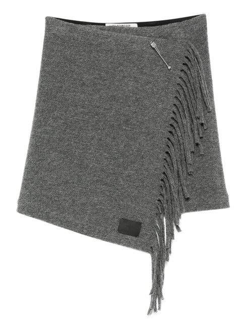 ULI SCHNEIDER FRINGED WOOL MINI SKIRT