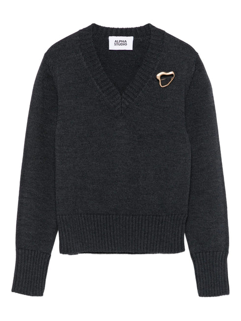 ALPHA STUDIO V NECK SWEATER
