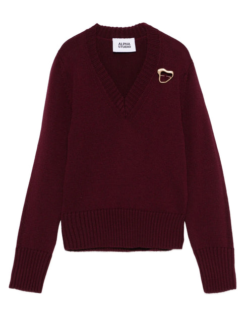 ALPHA STUDIO V NECK SWEATER