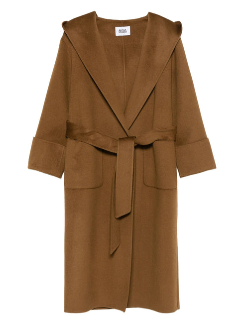 ALPHA STUDIO HOODED BELTED COAT