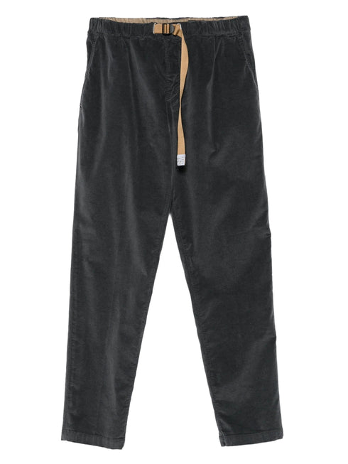 WHITE SAND 88 VELVET BELTED TROUSERS