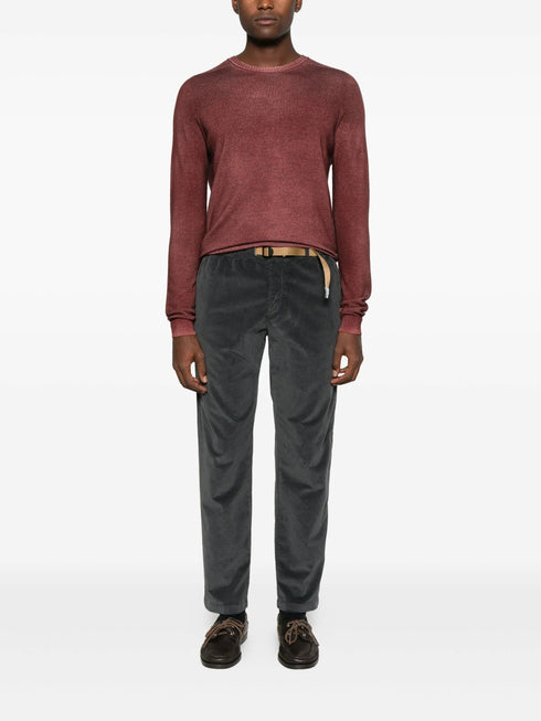 WHITE SAND 88 VELVET BELTED TROUSERS