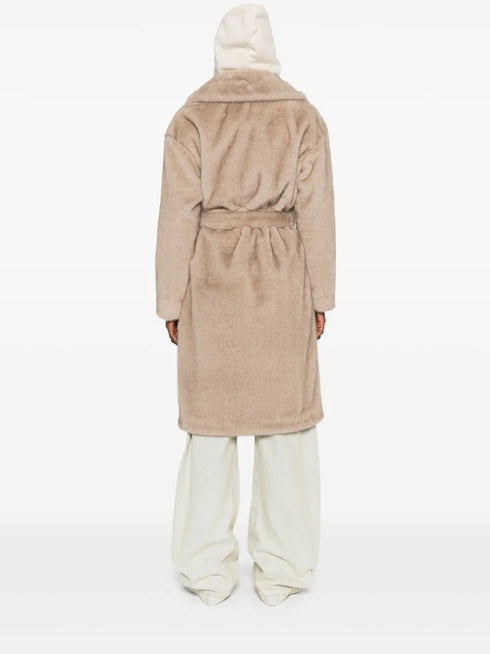 HERNO FAUX FUR BELTED COAT
