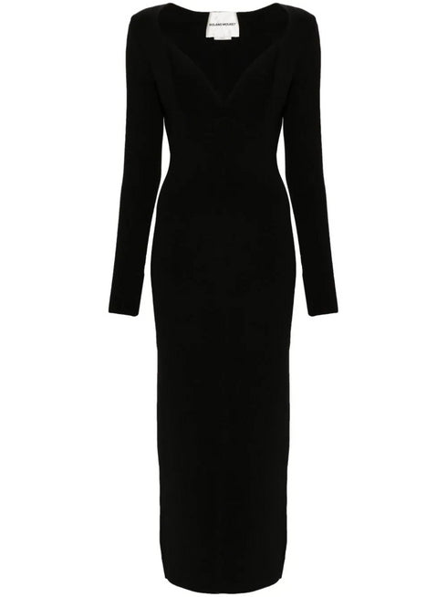 ROLAND MOURET KNIT MIDI DRESS