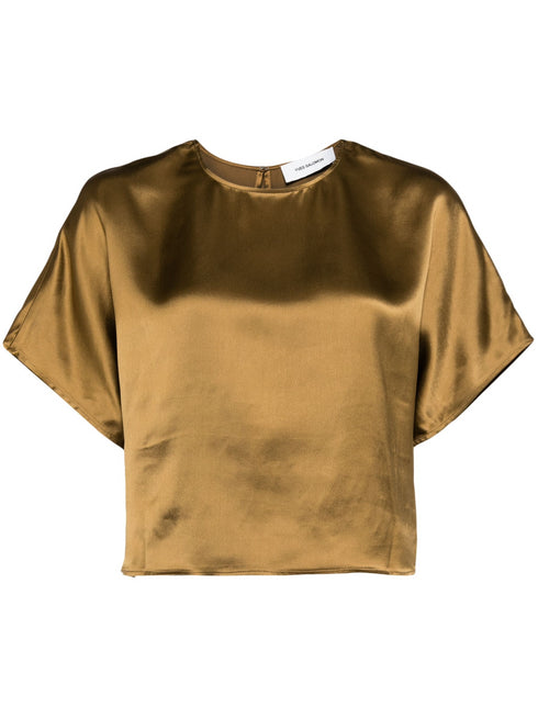 YVES SALOMON SATIN T-SHIRT