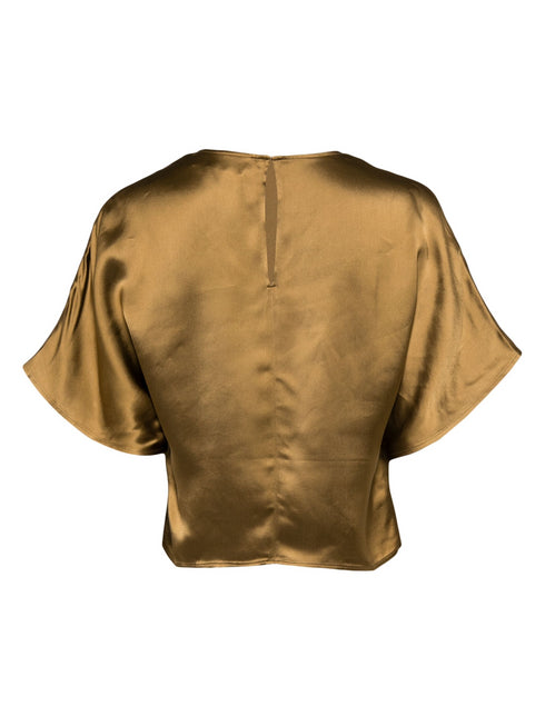 YVES SALOMON SATIN T-SHIRT