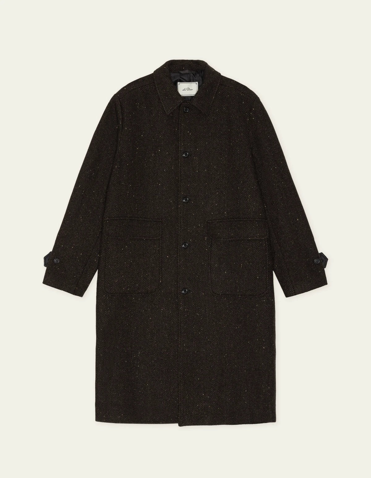 LES DEUX HERRINGBONE WOOL COAT