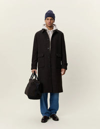 LES DEUX HERRINGBONE WOOL COAT