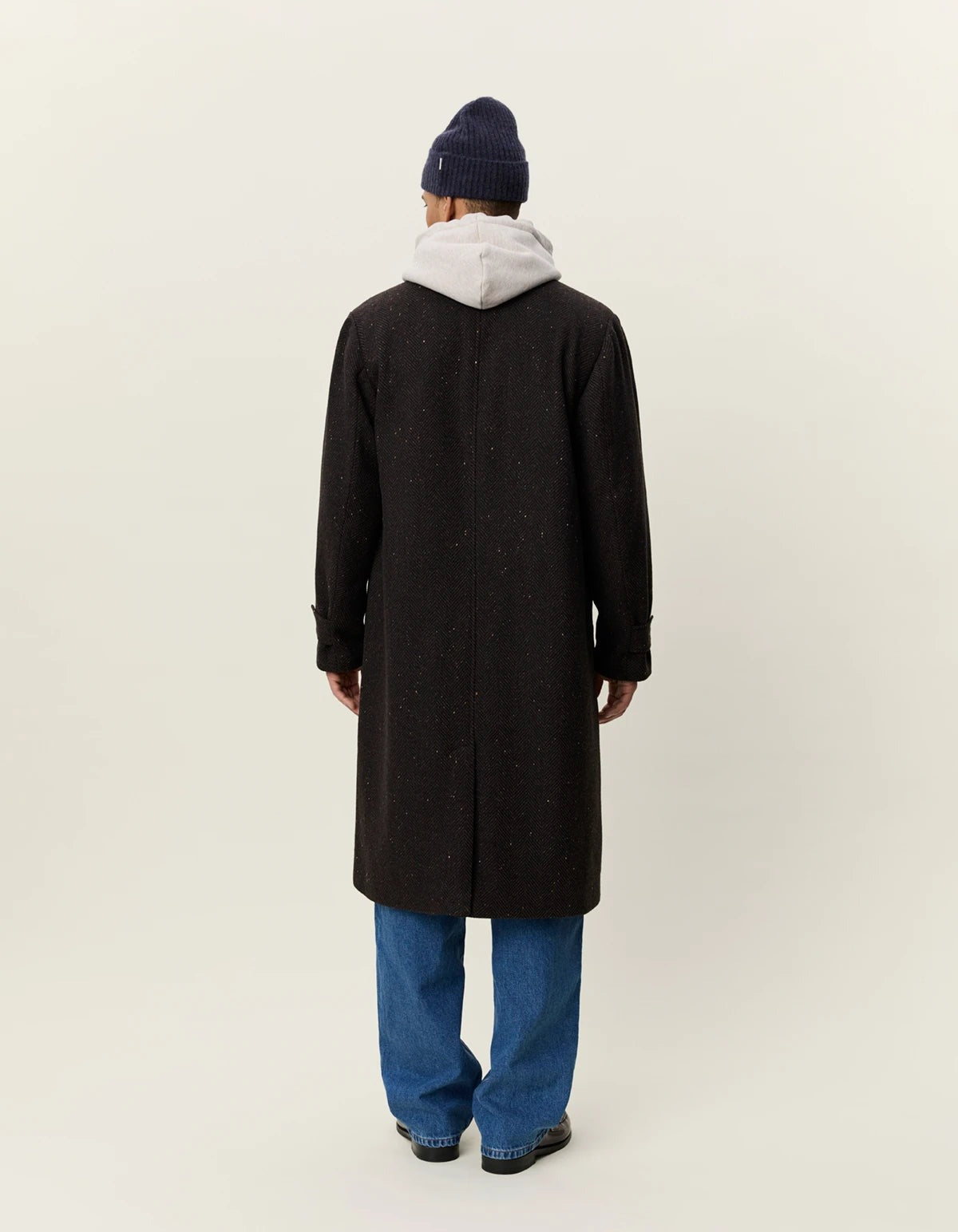 LES DEUX HERRINGBONE WOOL COAT