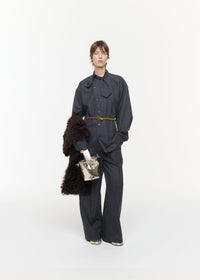 PLAN C SCARF COLLAR SHIRT