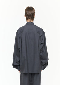 PLAN C SCARF COLLAR SHIRT