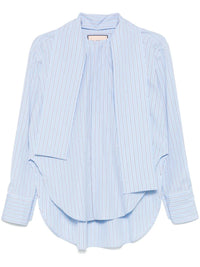 PLAN C STRIPED SHIRT WITH SCARF