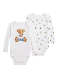 POLO RALPH LAUREN BEAR BODYSUIT (PACK OF 2)