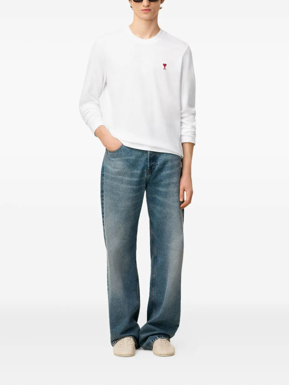 AMI PARIS RED ADC L/S T-SHIRT