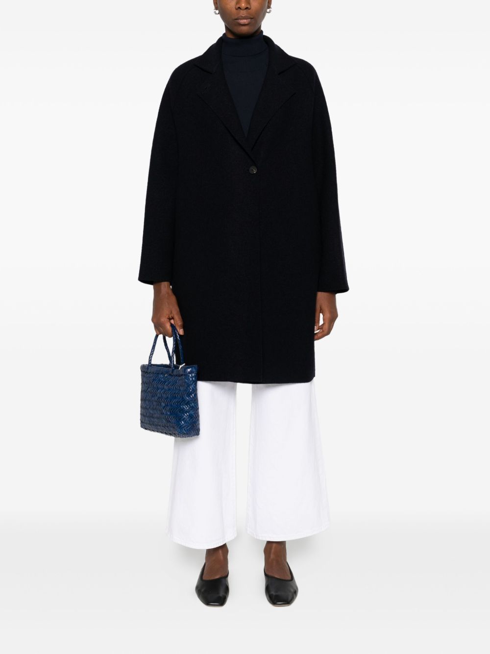 HARRIS WHARF LONDON RAGLAN CAPE BOILED WOOL