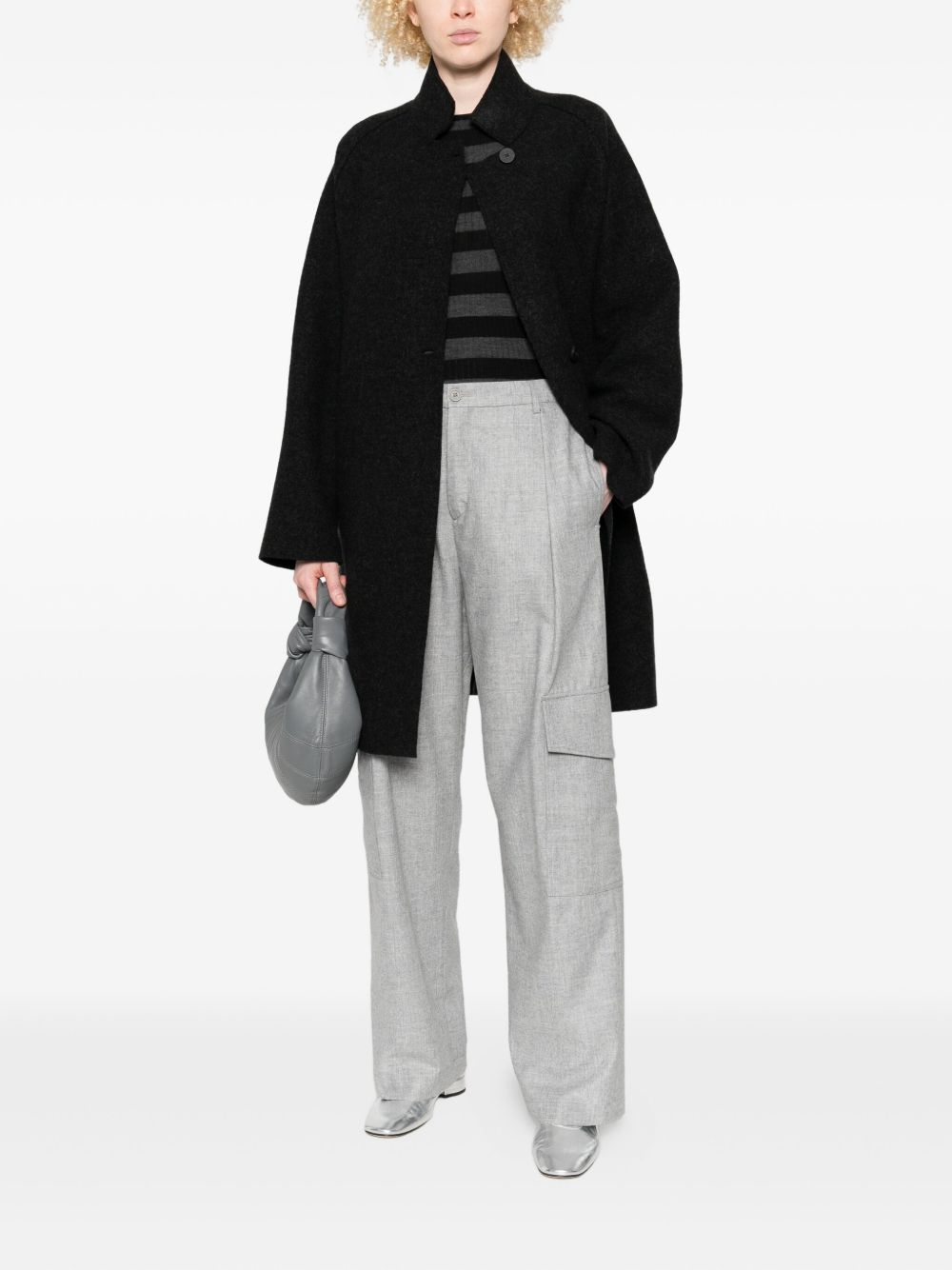 HARRIS WHARF LONDON RAGLAN CAPE BOILED WOOL