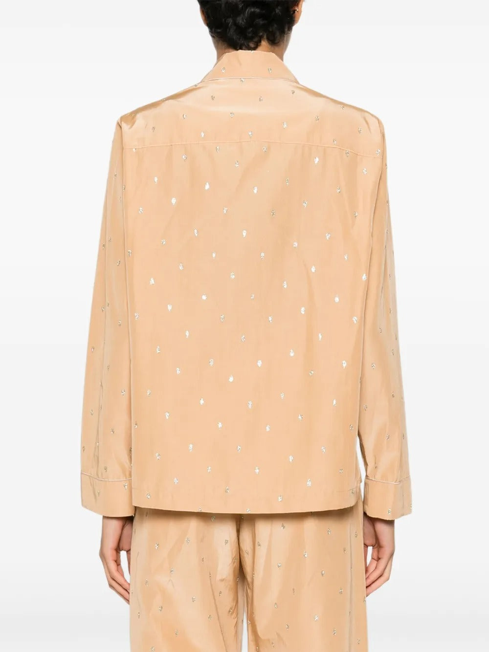 FORTE FORTE GLITTER TAFFETAS PAJAMA SHIRT