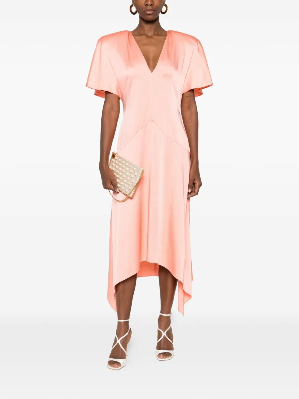 STELLA MC CARTNEY SATIN V NECK DRESS
