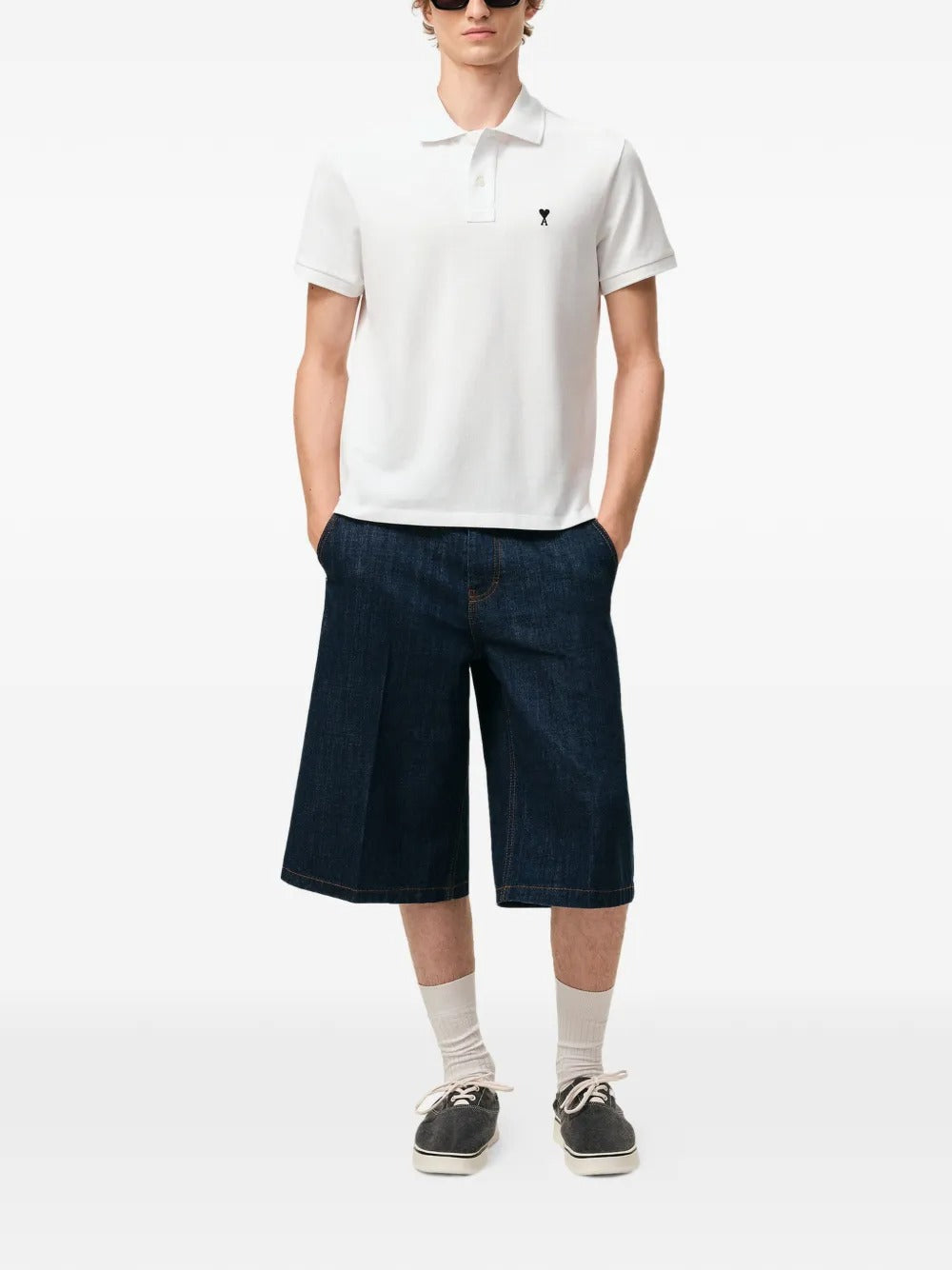 AMI PARIS CONTRAST ADC POLO