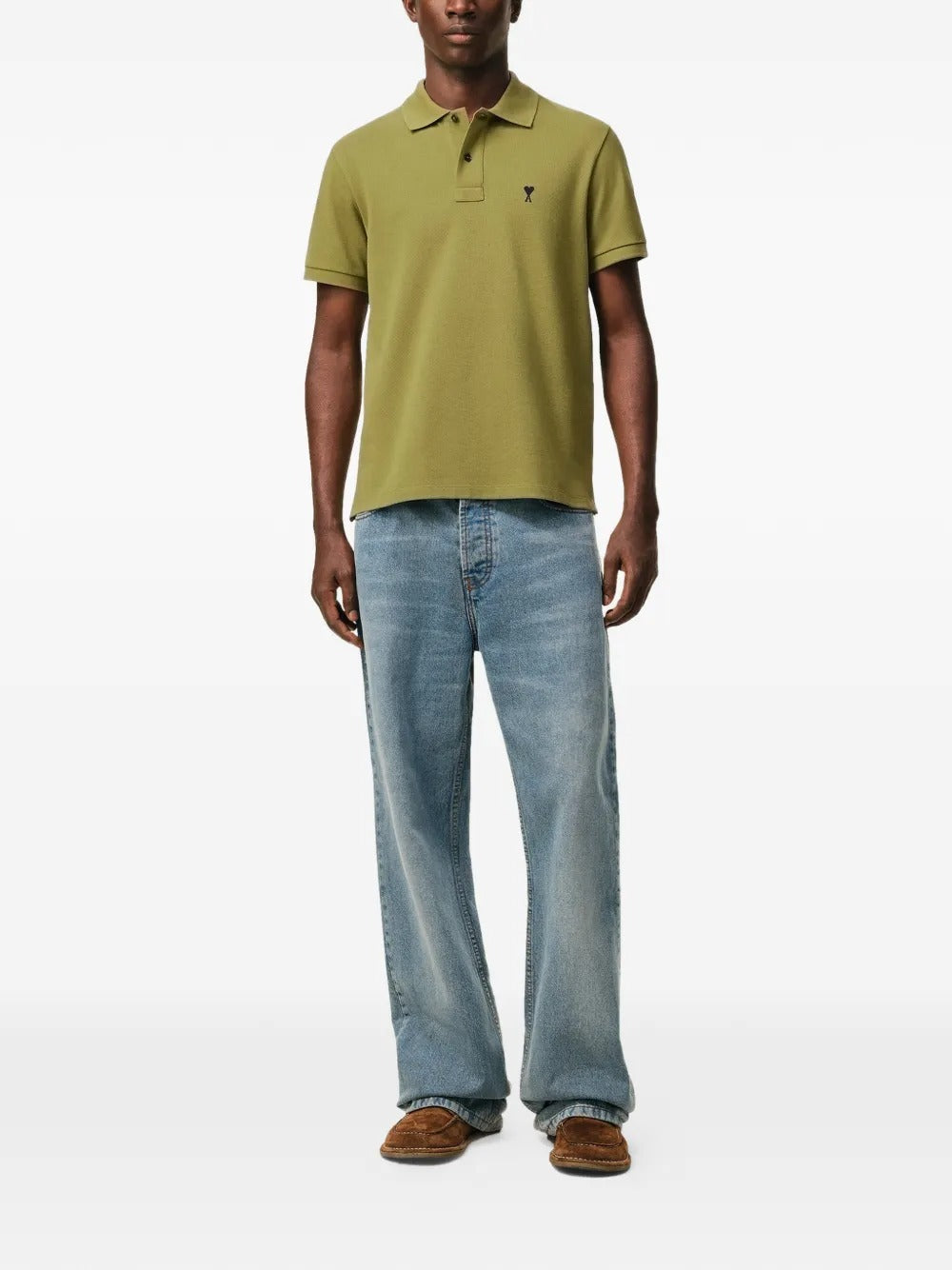 AMI PARIS CONTRAST ADC POLO