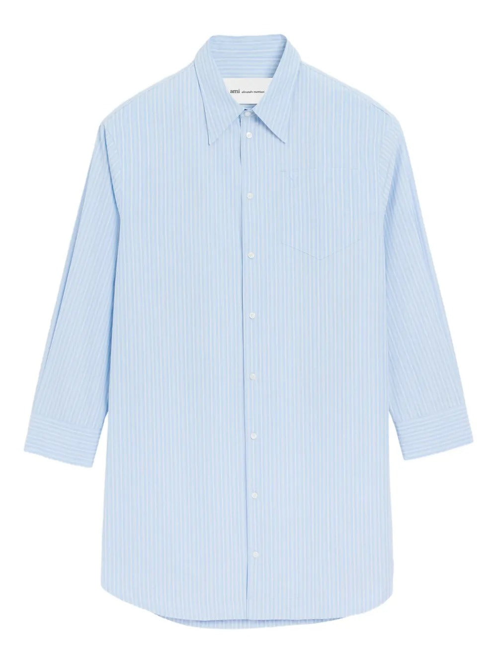 AMI PARIS STRIPED SHIRT DRESS