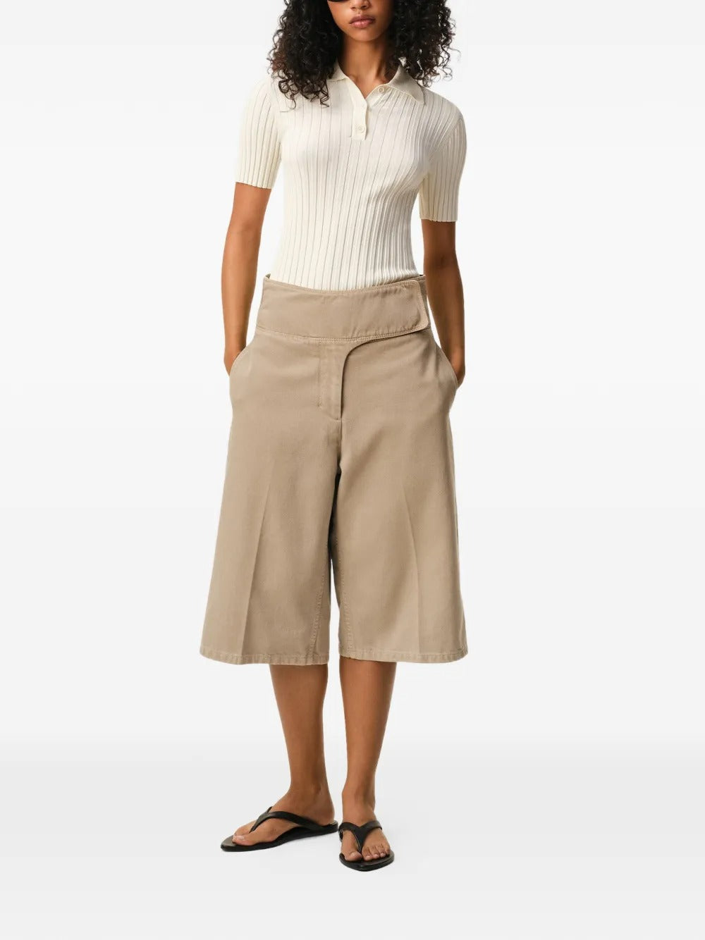 AMI PARIS WRAPPED BELTED BERMUDA