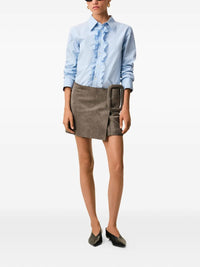 AMI PARIS RUFFLED STRIPED SHIRT