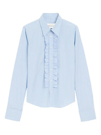 AMI PARIS RUFFLED STRIPED SHIRT