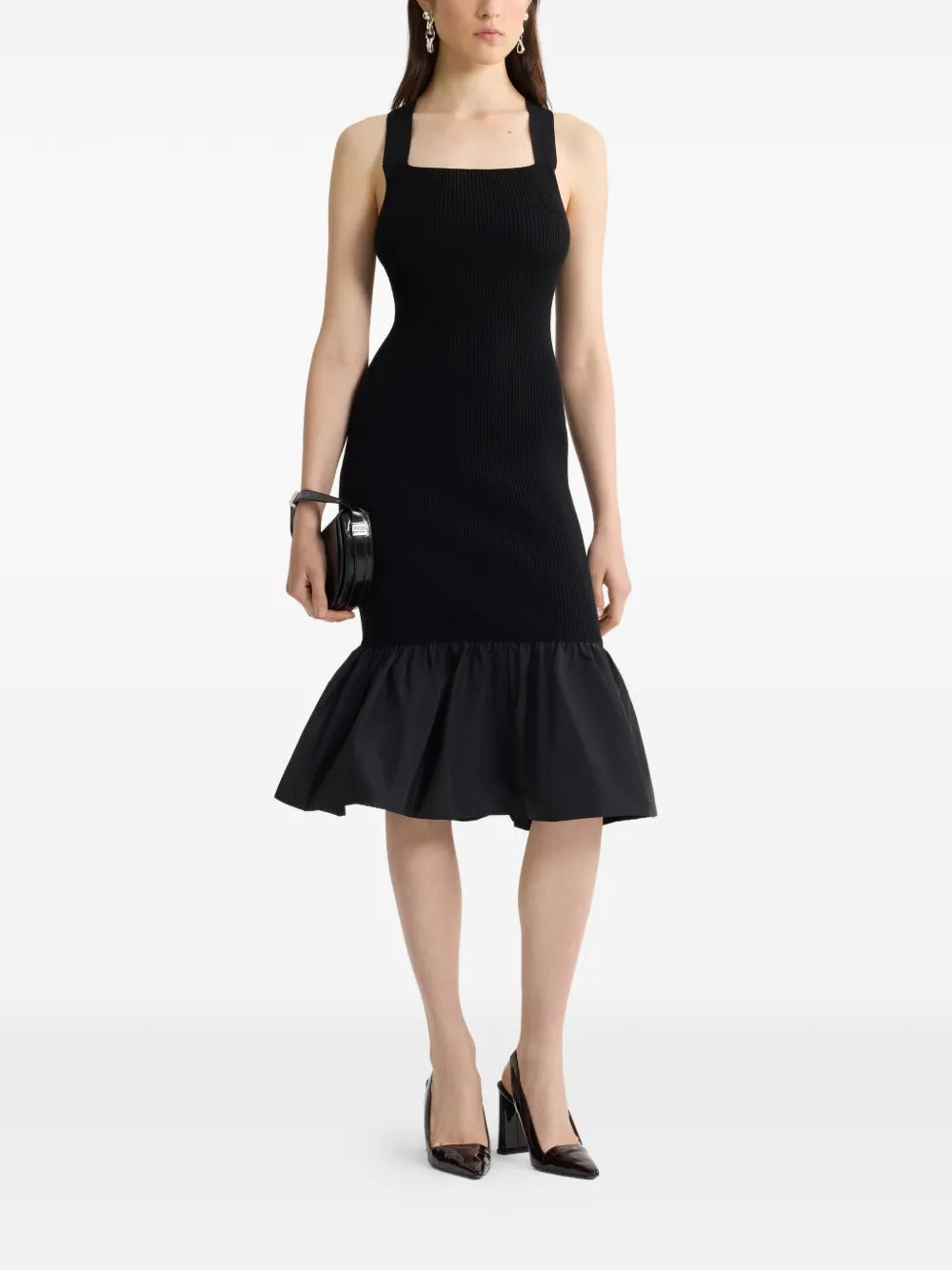 PATOU LONG MIX FAILLE KNIT DRESS