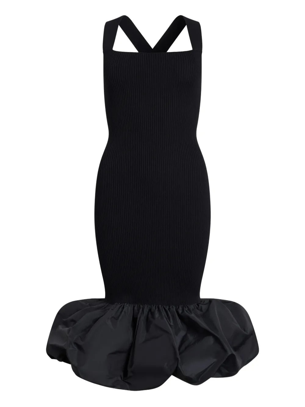 PATOU LONG MIX FAILLE KNIT DRESS