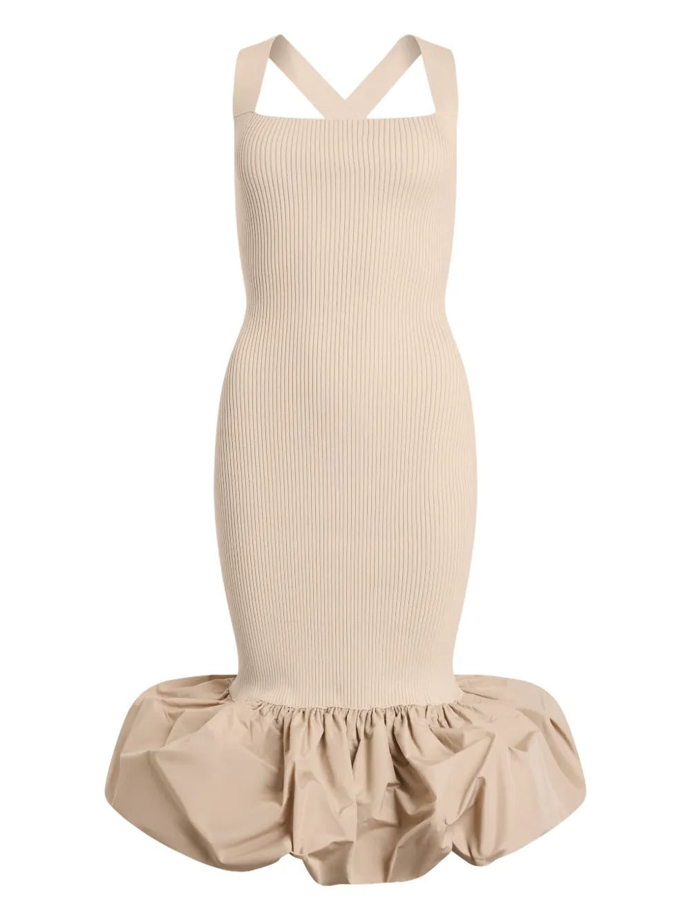 PATOU LONG MIX FAILLE KNIT DRESS