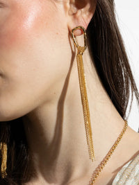 FORTE FORTE SCULPTURE FRINGED EARRINGS
