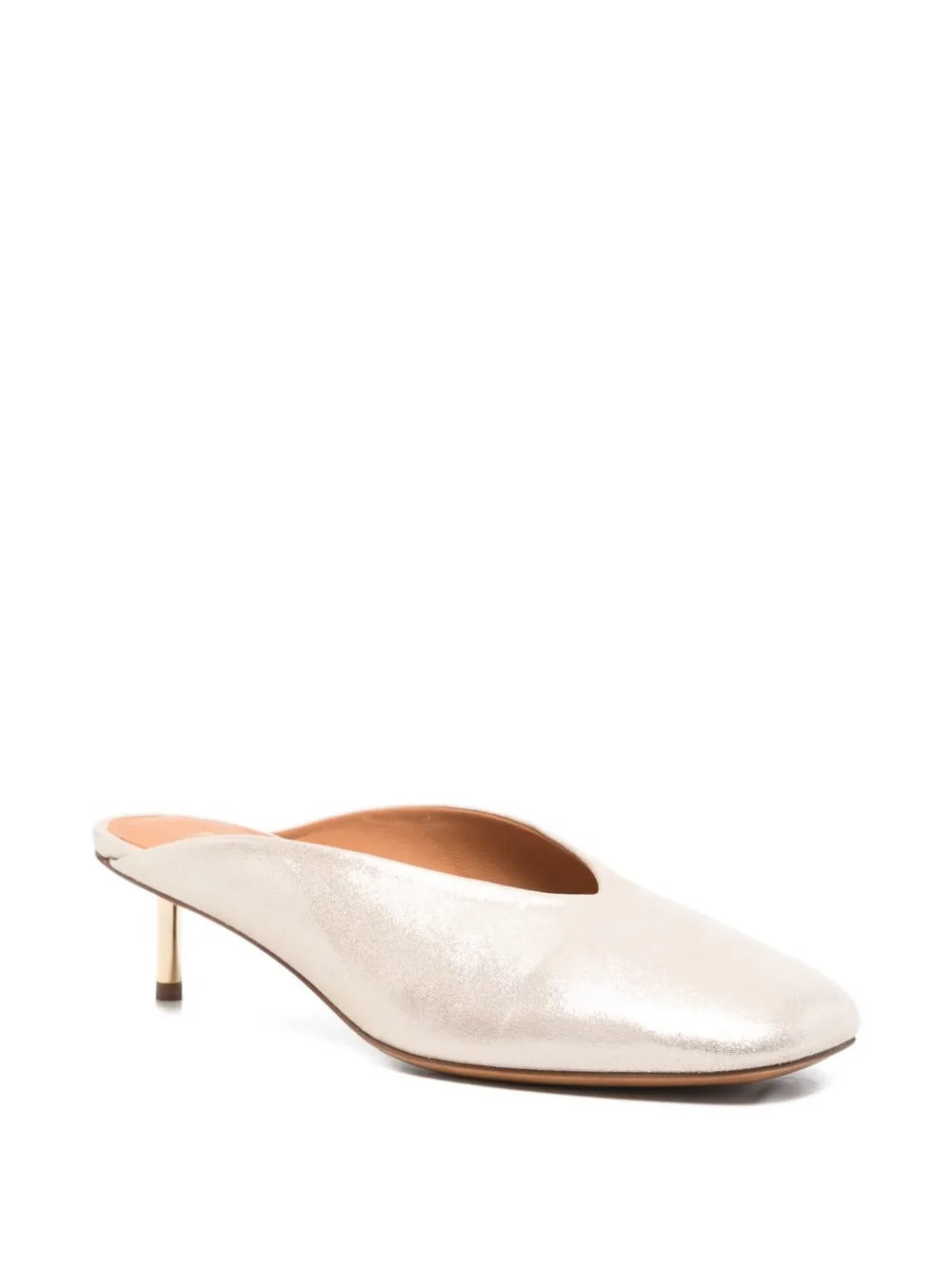 FORTE FORTE HEEL LAMINATED SANDALS