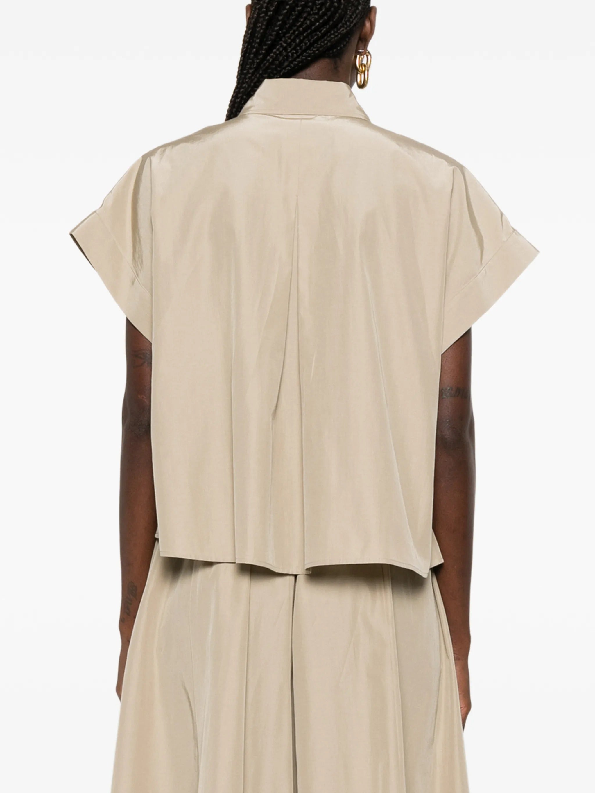 FORTE FORTE TAFFETA SLEEVELESS SHIRT