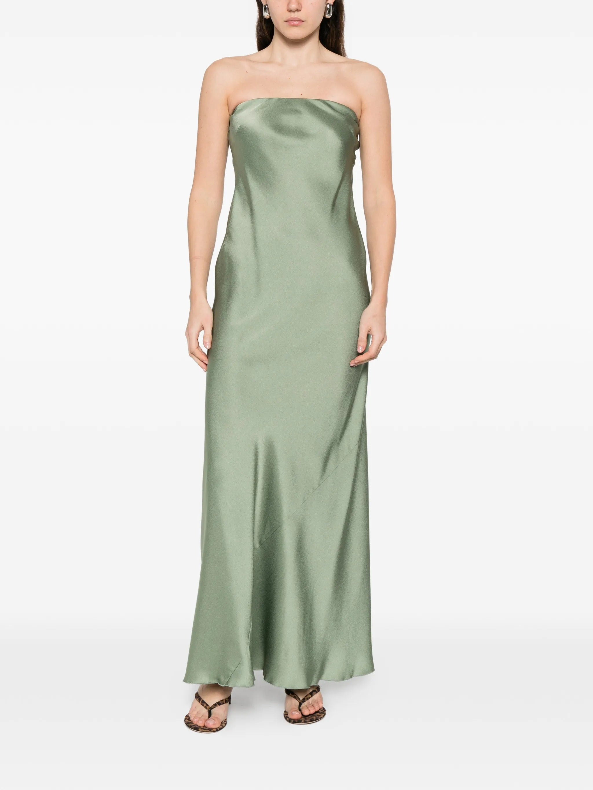 FORTE FORTE SATIN STRAPLESS DRESS