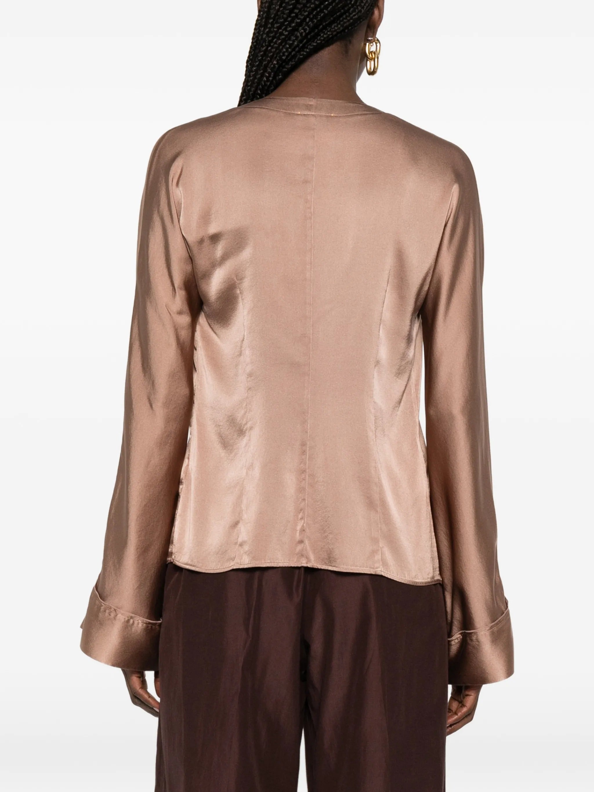 FORTE FORTE SATIN CROSS BLOUSE